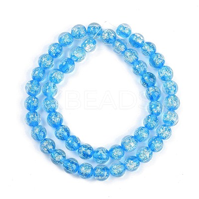 Handmade Gold Foil Lampwork Beads Strands LAMP-Q002-01C-1
