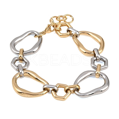 304 Stainless Steel Two Tone Chain Bracelets BJEW-P381-01B-A-1