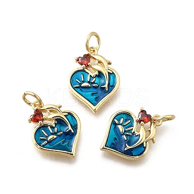 Brass Micro Pave Cubic Zirconia Pendants KK-F899-12G-1