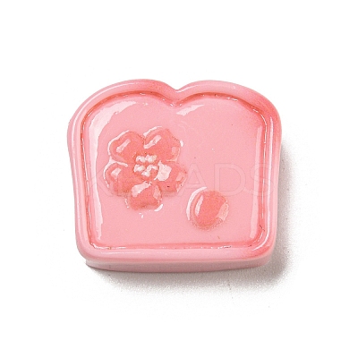 Spring Cherry Blossoms Theme Opaque Resin Toast Decoden Cabochons RESI-E055-02F-1