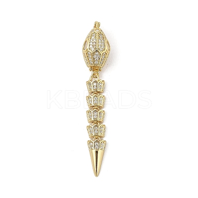 Brass Micro Pave Clear Cubic Zirconia Snap Clasps KK-Z078-37G-1
