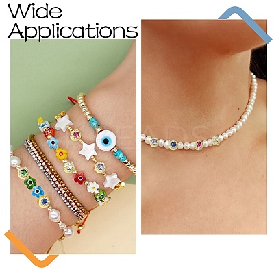 10Pcs 5 Colors Rack Plating Brass Micro Pave Cubic Zirconia Flat Round Beads KK-CJ0002-70-1