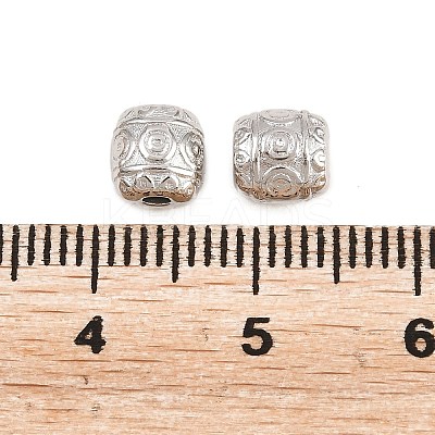 Tibetan Style Alloy Barrel Beads TIBEB-5178-P-RS-1