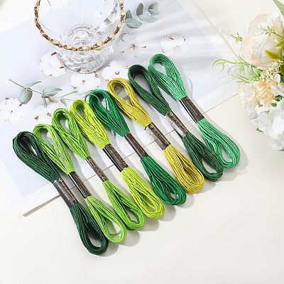 8 Skeins 8 Colors 6-Ply Polyester Embroidery Floss OCOR-CY0002-09C-1