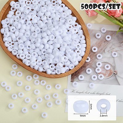 500Pcs Opaque Plastic Beads KY-SZ0001-44C-1