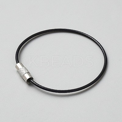 Carbon Steel with PVC Wire Cord AJEW-WH0314-897B-1