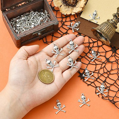50Pcs Tibetan Style Alloy Pendants FIND-YW0009-48-1