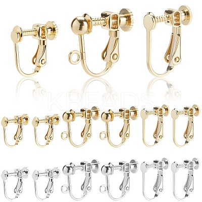 24Pcs 6 Styles Brass Clip-on Earring Findings KK-BBC0019-62-1