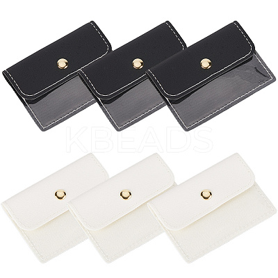 8Pcs 2 Colors Portable Imitation Leather Jewelry Bags for Travel ABAG-SP0001-37-1