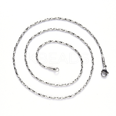 Non-Tarnish 304 Stainless Steel Boston Link Chain Necklace NJEW-S420-006A-P-1