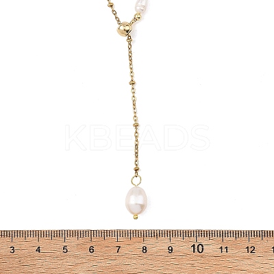 Adjustable 304 Stainless Steel Satellite Chain Lariat Necklaces NJEW-JN06147-1