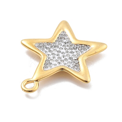 304 Stainless Steel Polymer Clay Rhinestone Pendants RESI-R155-012G-01-1