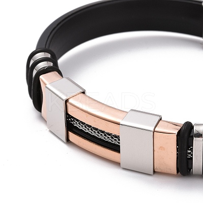 Men's Silicone Cord Bracelet LS-BJEW-M206-02RGP-1