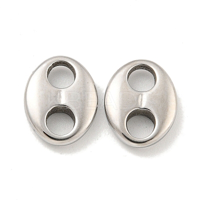 Non-Tarnish 304 Stainless Steel Oval Connector Charms STAS-L278-037P-1
