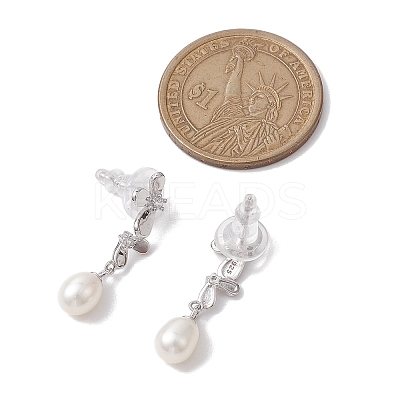 Natural Pearl Ear Studs EJEW-P286-05P-1