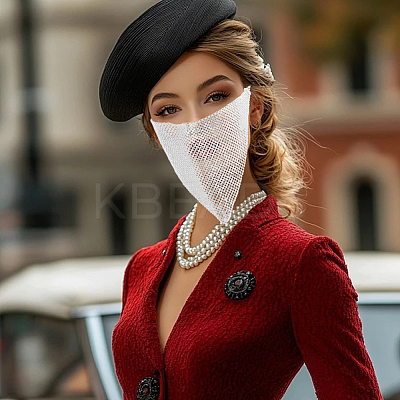 Triangle Alloy Headwear Masquerade Masks AJEW-WH20067-054S-1