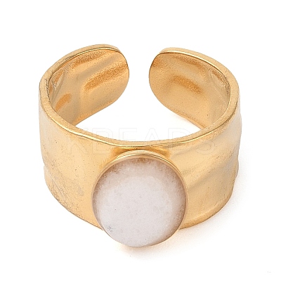 Oval Natural White Jade Finger Rings RJEW-Z057-12G-07-1