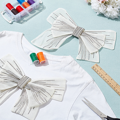 Big Bowknot Decorative Organza Embroidered Collar Trim AJEW-WH0518-41A-1