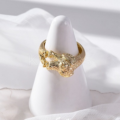 Brass Cuff Rings for Women Men RJEW-C118-03G-1