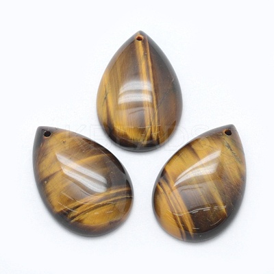 Natural Tiger Eye Pendants G-E490-J-01-1