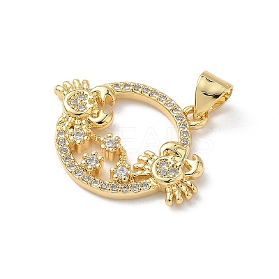 Brass Micro Pave Cubic Zirconia Pendants KK-S337-08G-E-1