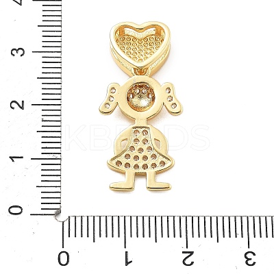 Real 18K Gold Plated Brass Micro Pave Cubic Zirconia Pendants KK-L209-100G-02-1