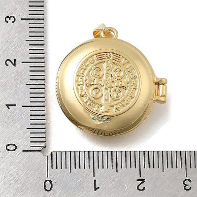 Brass Micro Pave Clear Cubic Zirconia Locket Pendants KK-D431-031D-G-1