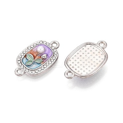 Alloy Crystal Rhinestone and ABS Imitation Pearl Connector Charms PALLOY-T092-08P-1