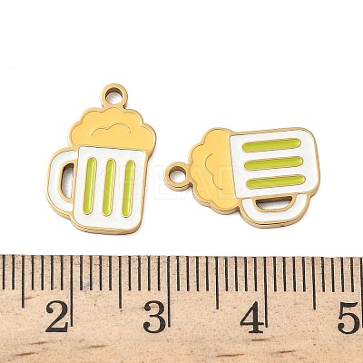 304 Stainless Steel Enamel Pendants X1-STAS-G360-04G-09-1