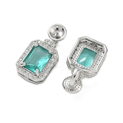 Brass Micro Pave Cubic Zirconia Pendants Settings KK-C172-23P-1