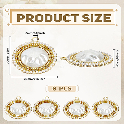 8Pcs Rack Plating Pendants FIND-LP0005-38-1