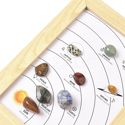 Natural & Synthetic Gemstone Healing Stones Picture Frame Stand AJEW-D308-01D-1