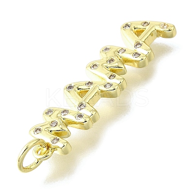 Mother's Day Brass Micro Pave Cubic Zirconia Pendants X-KK-V007-26G-1