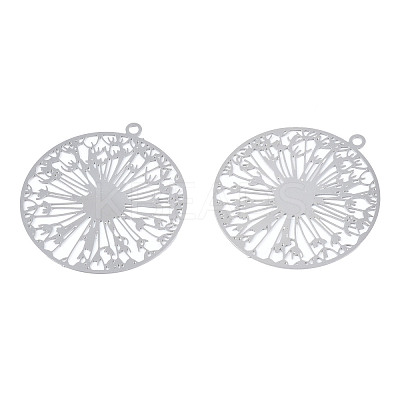 Non-Tarnish 201 Stainless Steel Filigree Pendants STAS-S118-046-1