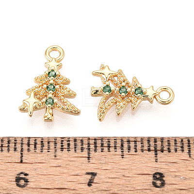 Brass Micro Pave Cubic Zirconia Charms KK-N263-145B-G-1