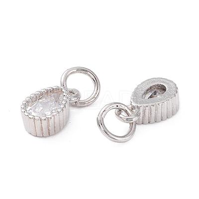 Brass Micro Pave Cubic Zirconia Charms ZIRC-E145-76P-1