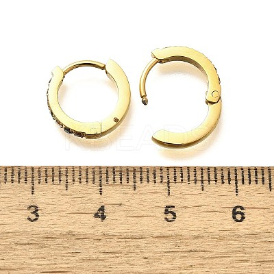304 Stainless Steel Micro Pave Cubic Zirconia Huggie Hoop Earrings EJEW-C096-01I-G-1