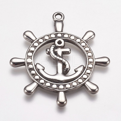 304 Stainless Steel Pendants STAS-P225-043AS-1