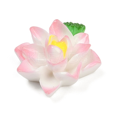 Opaque Resin Flowers Cabochons RESI-R463-02B-1