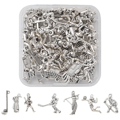 42Pcs 7 Style Sports Theme Tibetan Style Alloy Pendants FIND-FS0001-56-1