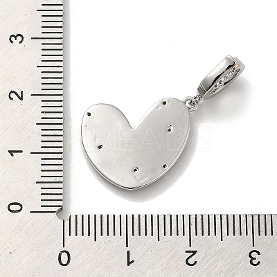 Brass Micro Pave Clear Cubic Zirconia European Dangle Charms KK-H455-33P-1