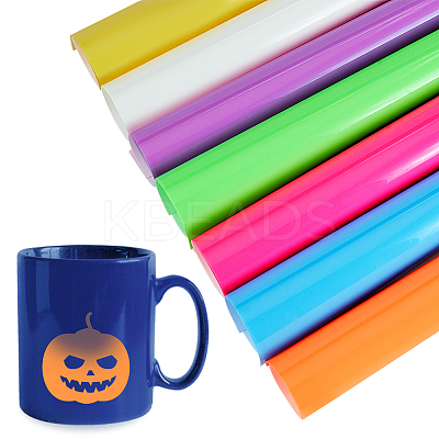 7 Sheets 7 Colors Luminous Heat Transfer Vinyl DIY-GA0006-24-1