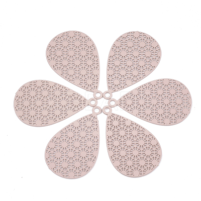 430 Stainless Steel Filigree Pendants STAS-S108-25B-06-1