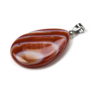 Natural Red Banded Agate(Dyed & Heated) Pendants G-F820-14P-09-1