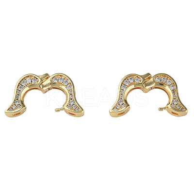 Brass Pave Clear Cubic Zirconia Twister Clasp KK-N233-231-1