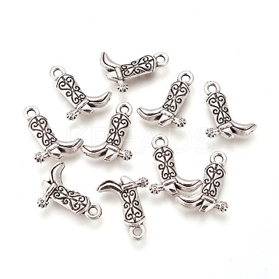 Tibetan Style Alloy Cowboy Boot Charms TIBEP-20076-AS-LF-1
