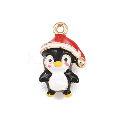 Animal Alloy Enamel Pendants ENAM-P264-03B-G-1