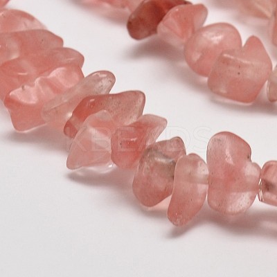 Cherry Quartz Glass Chip Beads Strands X-G-L269-41-1