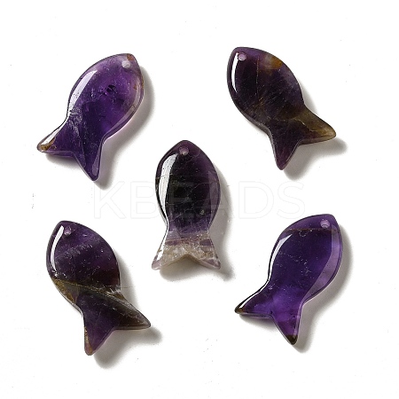 Natural Amethyst Pendants G-G932-B25-1
