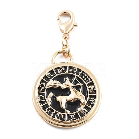 Tarot Alloy Enamel Pendant Decoration HJEW-P021-01B-G-1